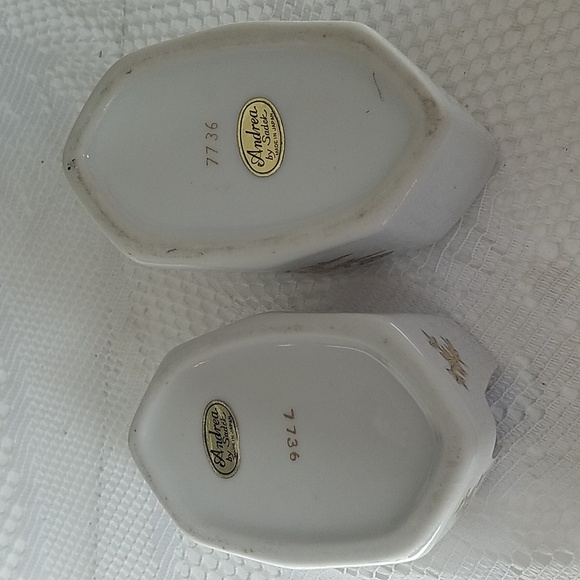 Set of 2 Vintage Japan Andrea By Sadek Gold Floral Design Spoon Utensil Holder - Picture 11 of 12